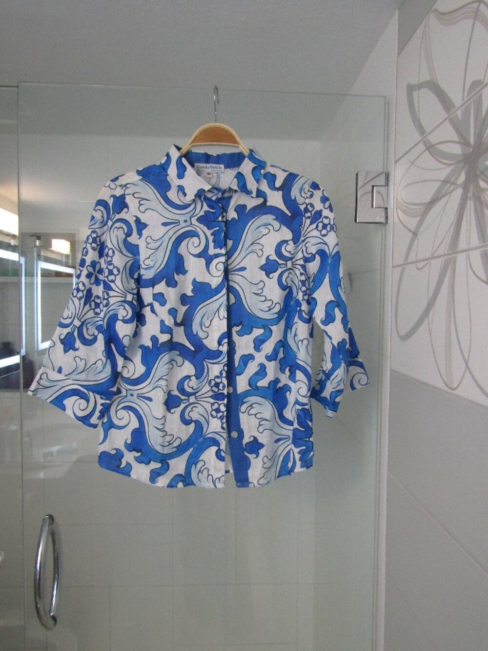 RICORDI de RAVELLO  Made Italy 100% Linen Shirt Wmn’s-- 3/4 Sleeves--Size Medium